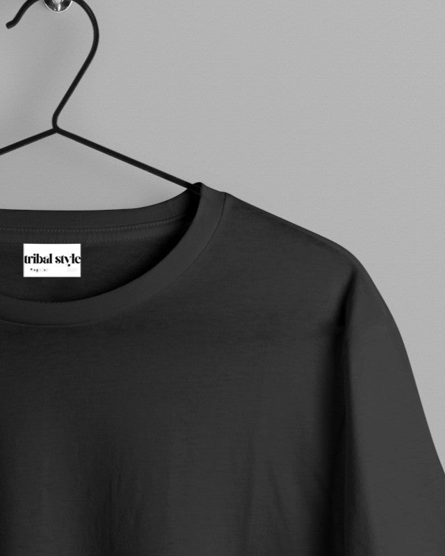 Crew Neck Solid Tshirt - Black