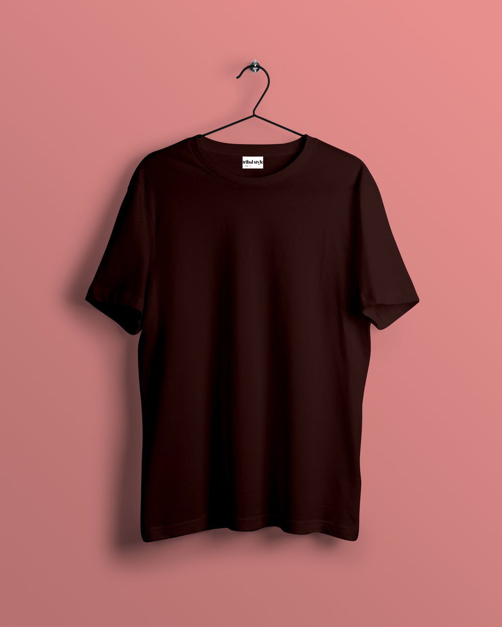 Crew Neck Solid Tshirt - Coffee