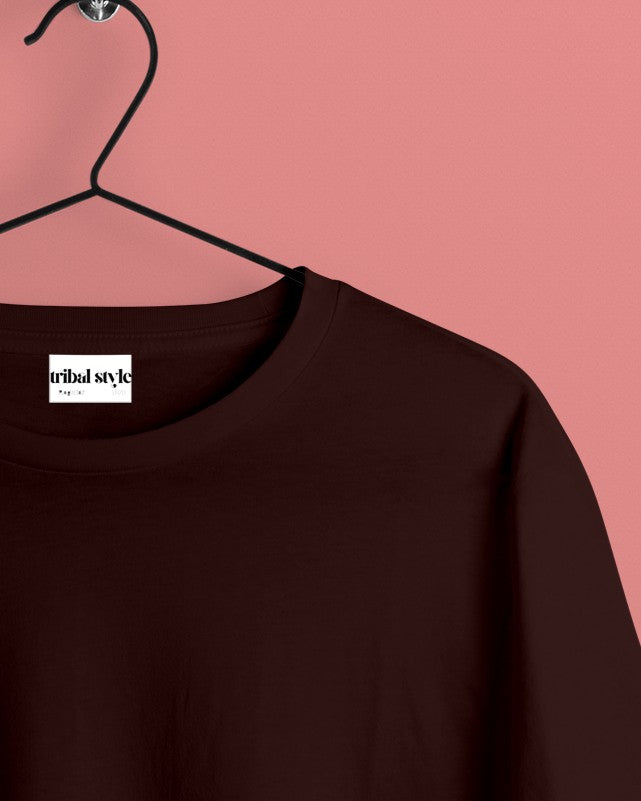 Crew Neck Solid Tshirt - Coffee