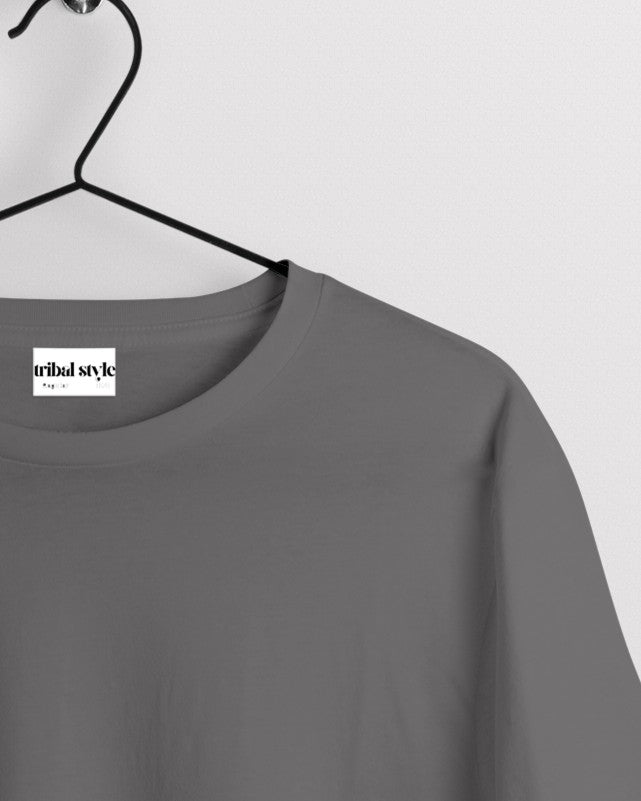 Crew Neck Solid Tshirt - Grey