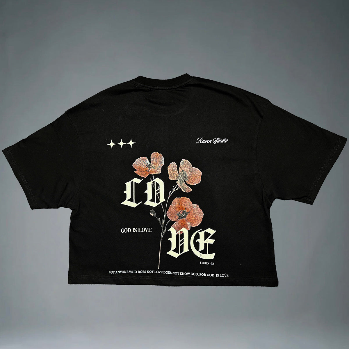 God is Love - Cropped Oversized Tshirt