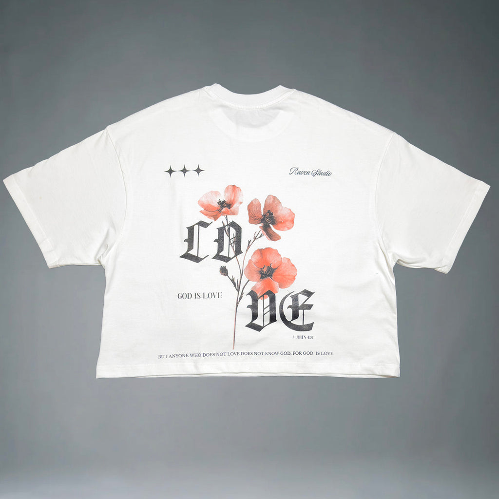 God is Love - Cropped Oversized Tshirt