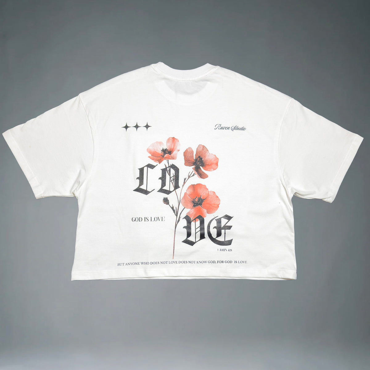 God is Love - Cropped Oversized Tshirt