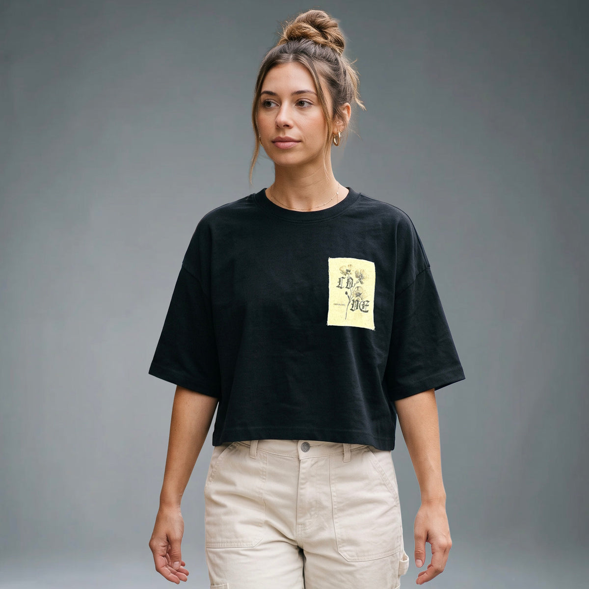 God is Love - Cropped Oversized Tshirt