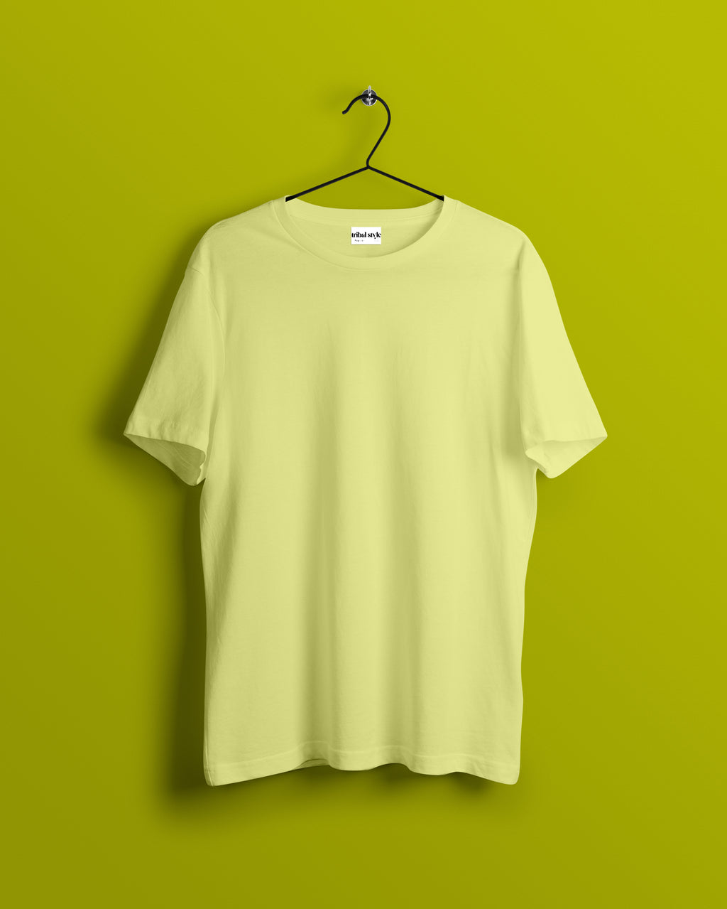Crew Neck Solid Tshirt - Lime Yellow