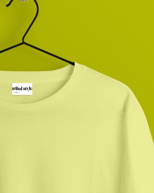 Crew Neck Solid Tshirt - Lime Yellow