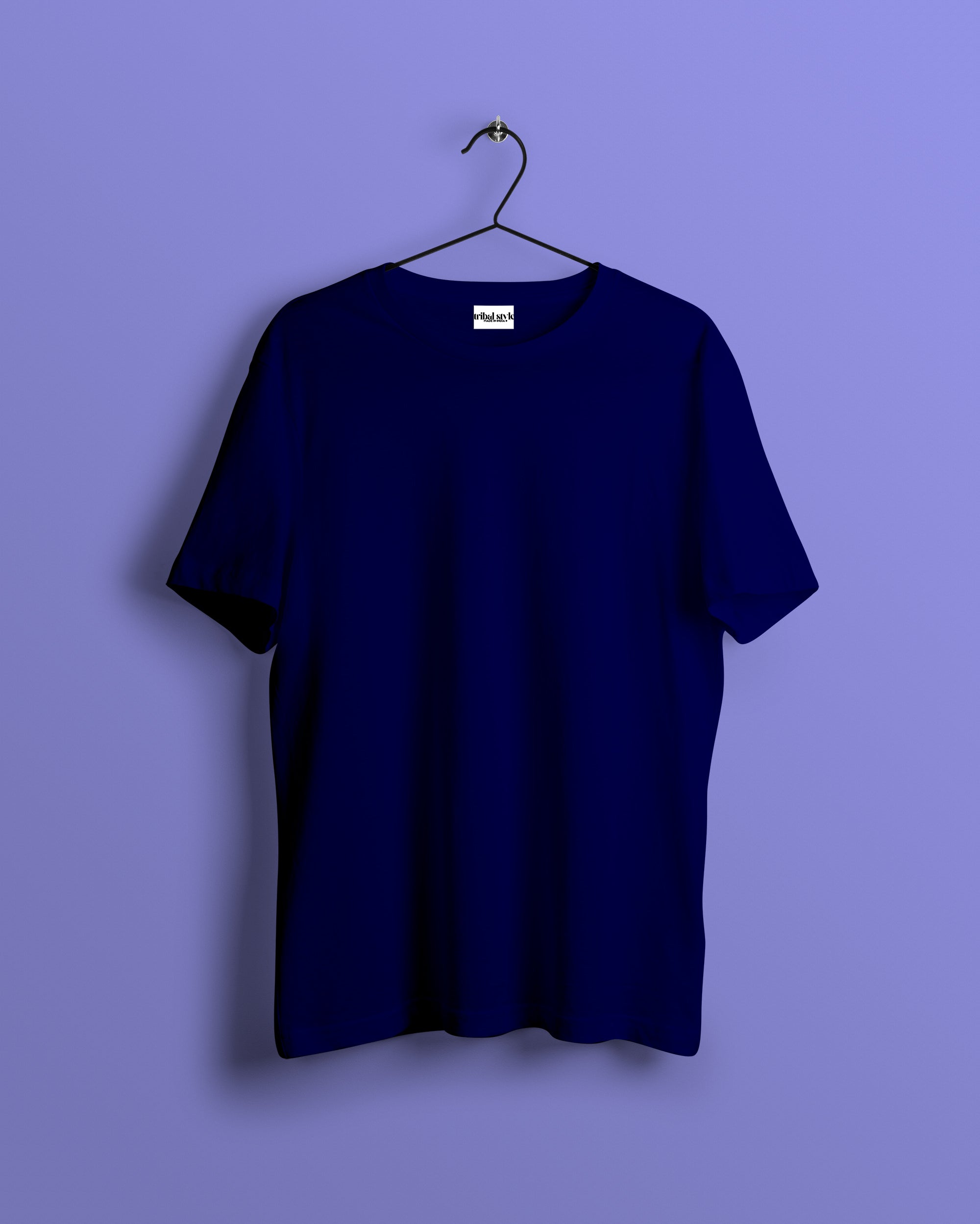 Crew Neck Solid Tshirt - Navy Blue