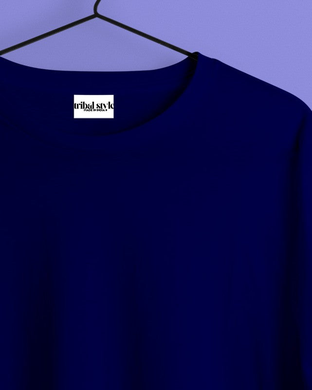 Crew Neck Solid Tshirt - Navy Blue