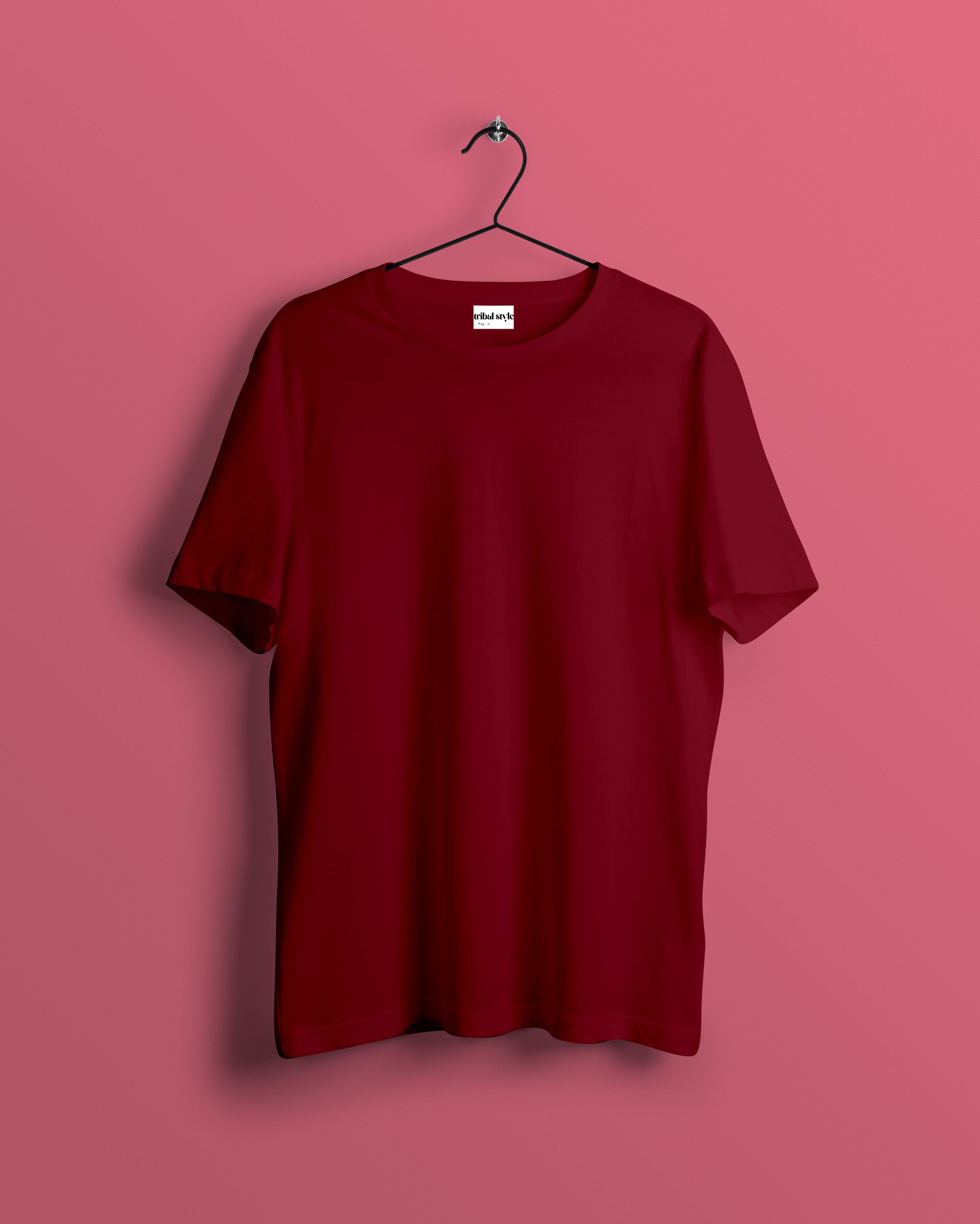 Crew Neck Solid Tshirt - Maroon