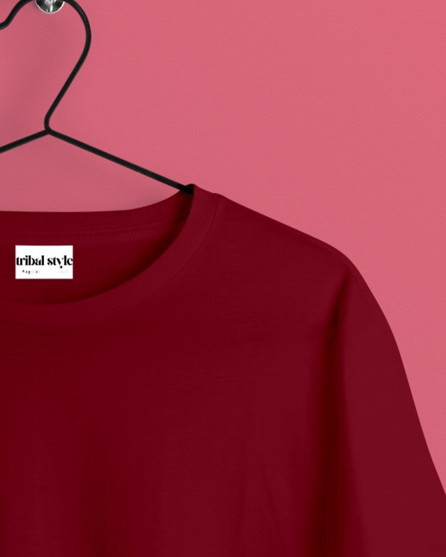 Crew Neck Solid Tshirt - Maroon