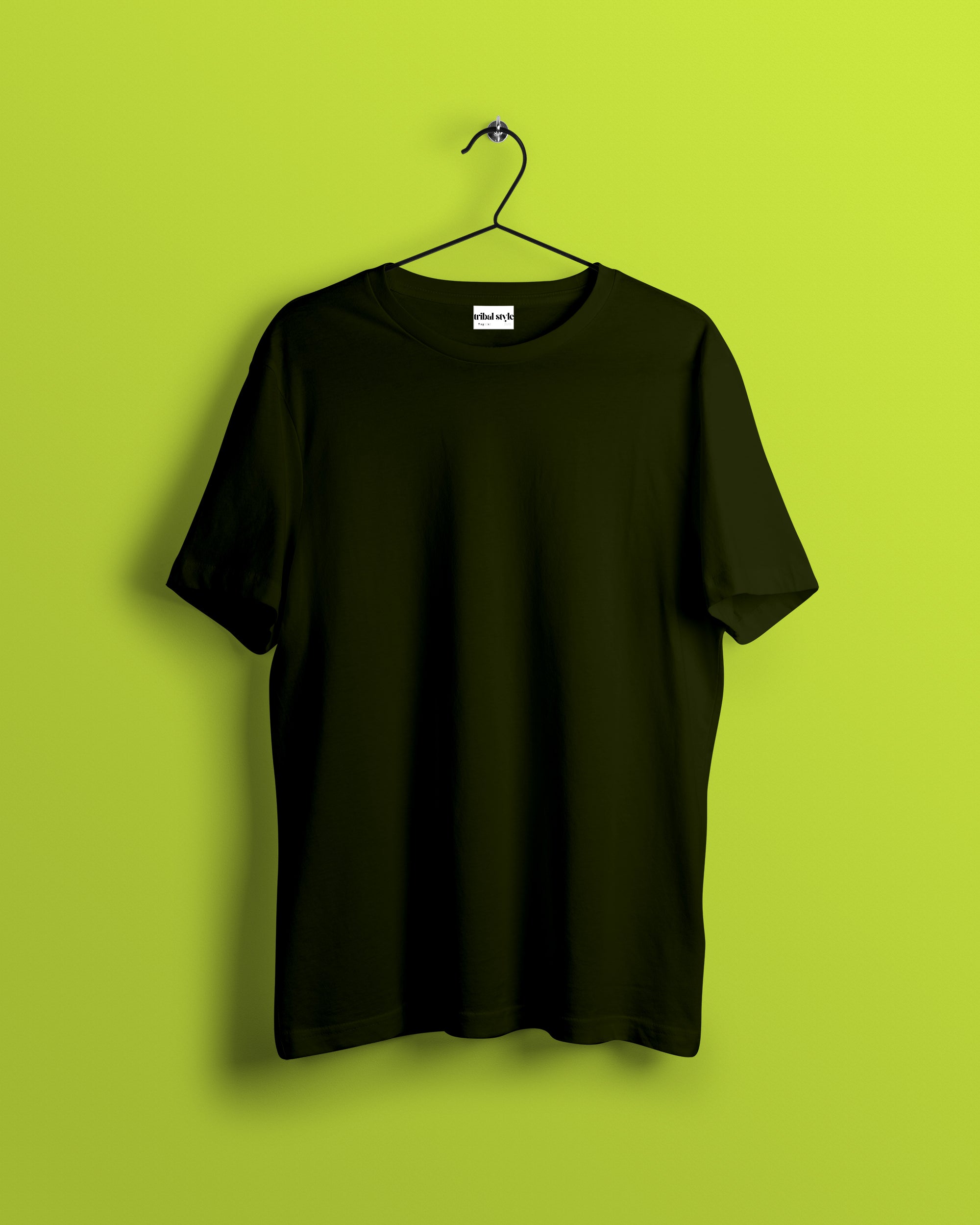 Crew Neck Solid Tshirt - Olive