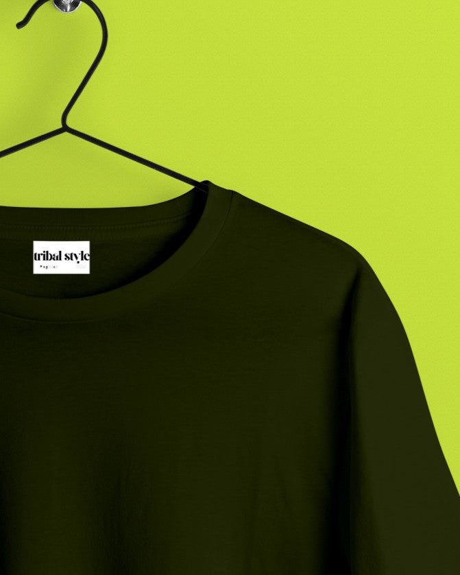 Crew Neck Solid Tshirt - Olive